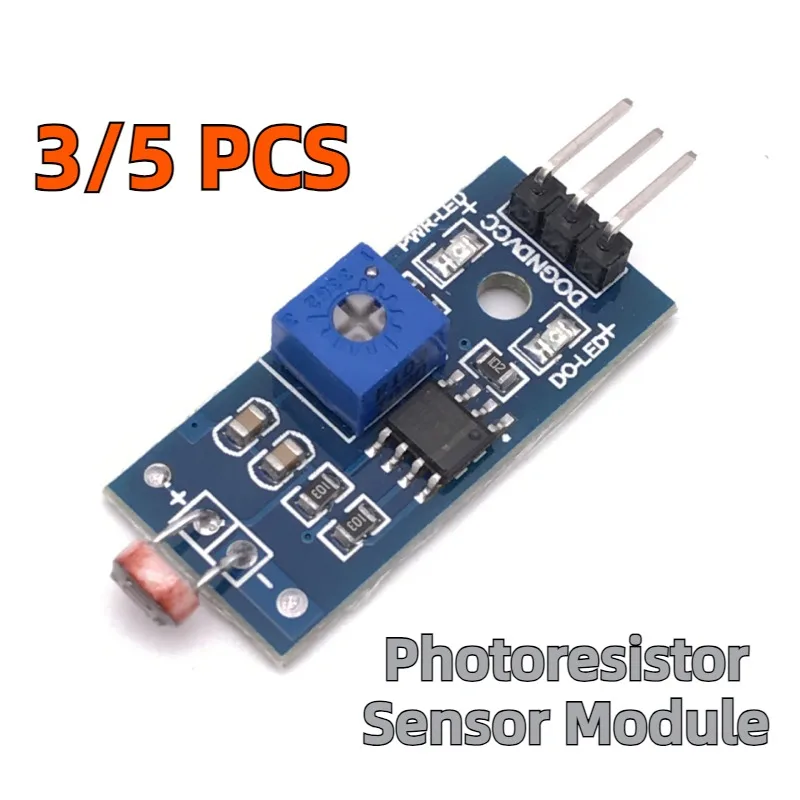 

3-5Pcs/lot Photosensitive Brightness Resistance Sensor Module Light Intensity Detect for Arduino