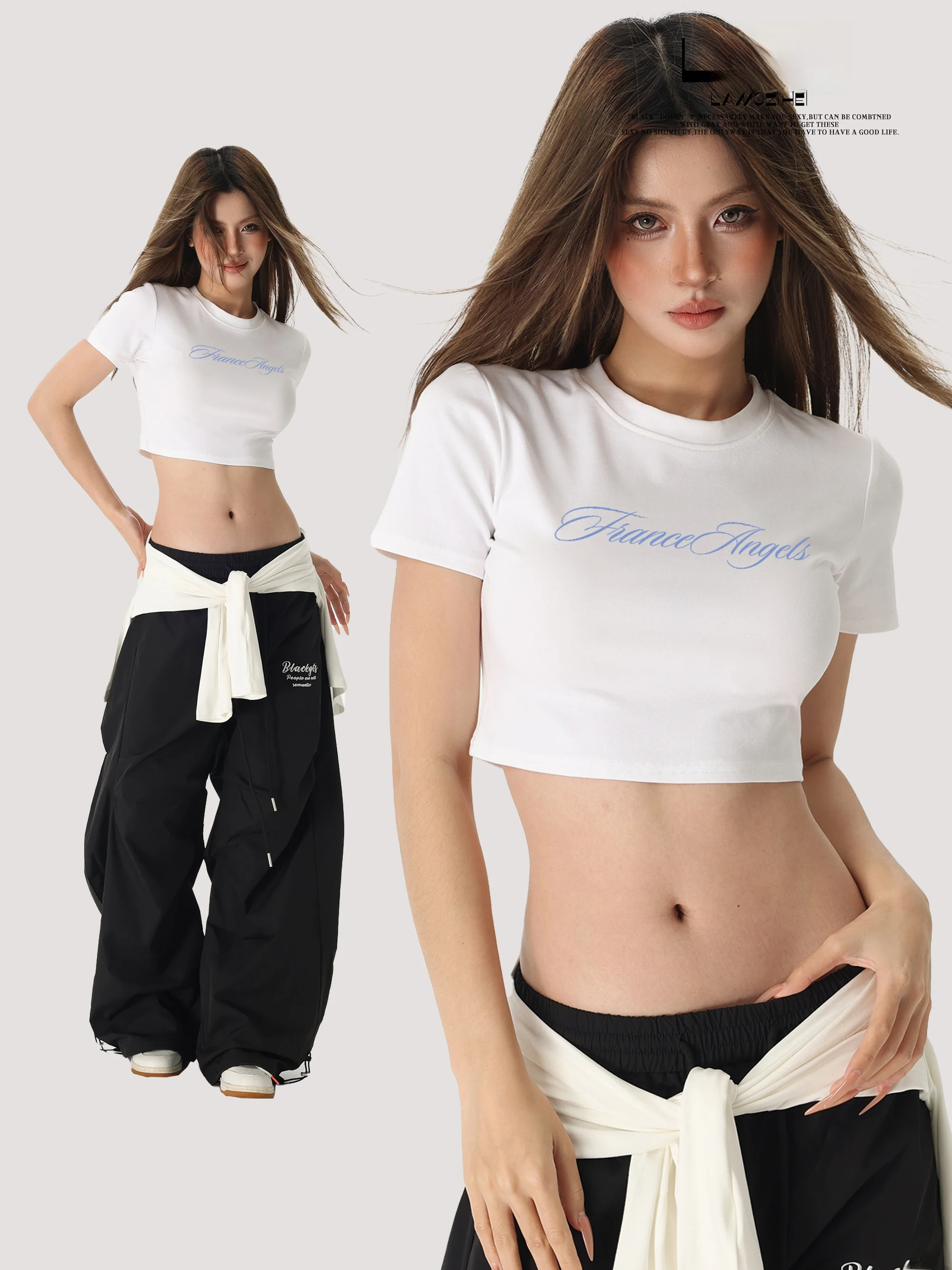 

Острый стиль Bla ort Sve: облегающий топ для стрит-дэнса, женский летний новинка, в американском стиле, укороченный, с заниженной талией