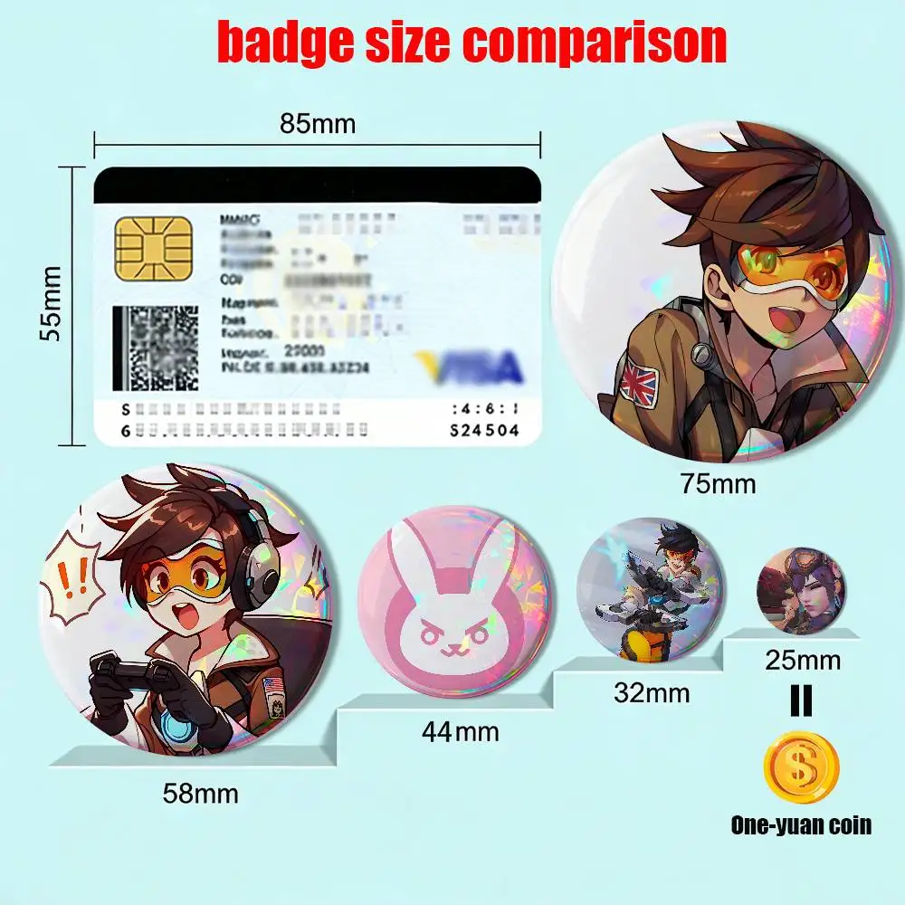 space accelerator Widowmaker Overwatch Round Exquisite Badge Brooches Creative Pins For Clothes Hat Backpack Gift Accessories