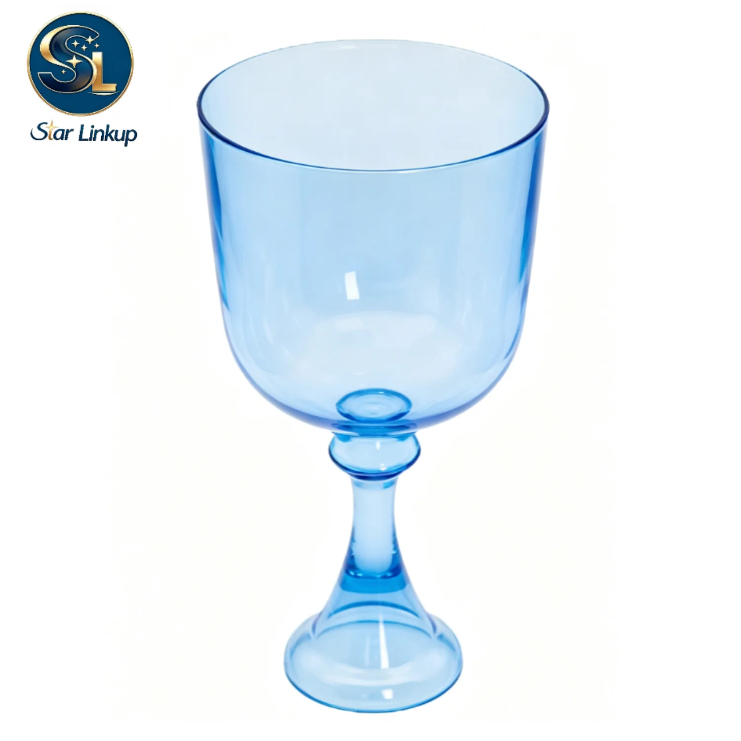 STAR LINKUP 7‑8.5 Inch Transparent Blue Quartz Crystal Chalice Singing Bowl 432Hz/440Hz Note Sound Healing Chakra Balancing Yoga Meditation Sound Bath Percussion Instrument With Mallet