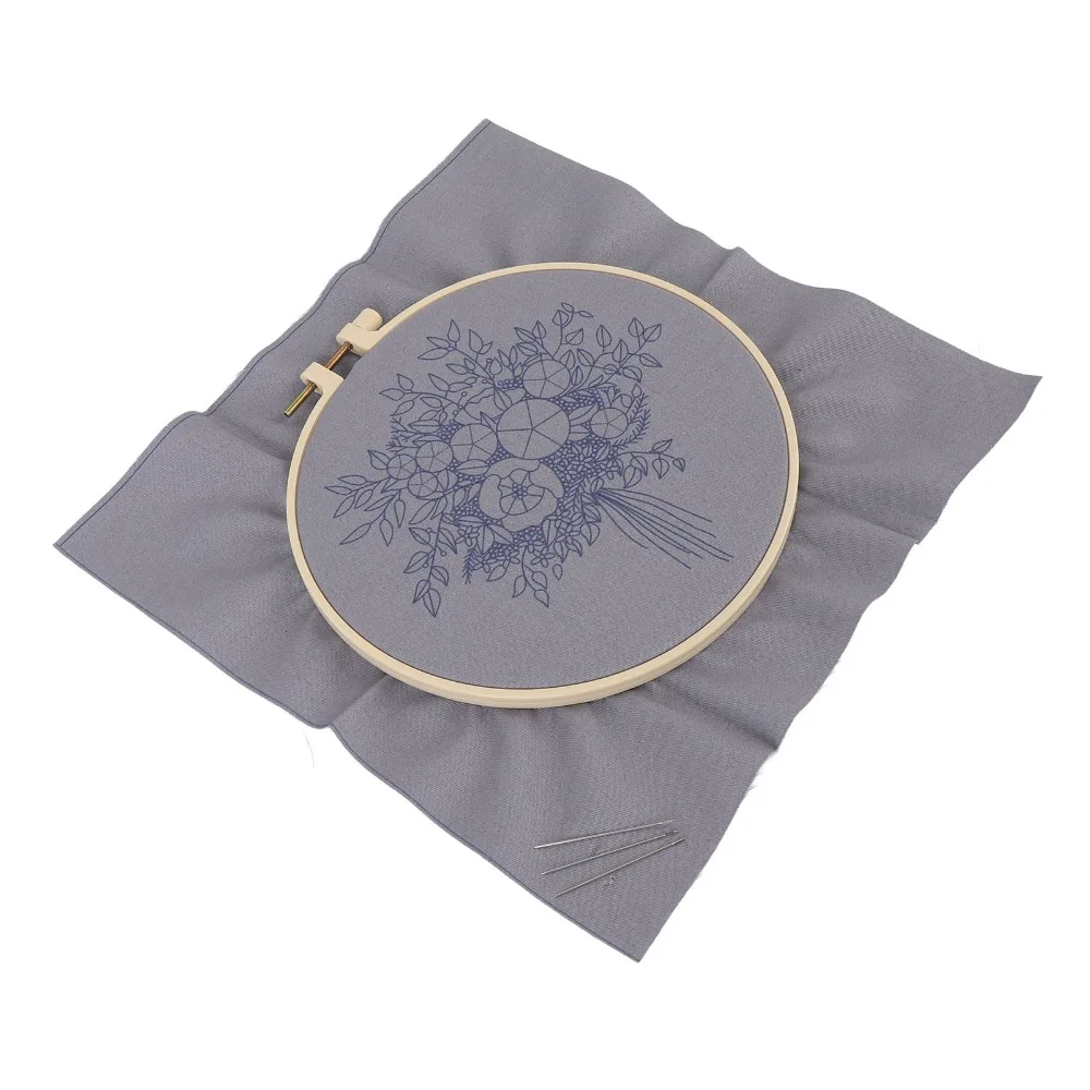 Printed Pattern Embroidery Starter Kit 3D Flower Design Color Thread Set DIY Embroidery Kit Flower Embroidery Kit For Beginners