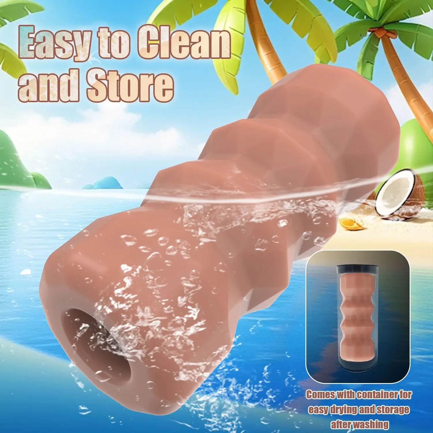 Juguetes sexuales masturbador masculino: Stroker de vagina de bolsillo, funda de masturbación masculina de TPE con textura 3D, juguete sexual de mamada para entrenamiento de pene