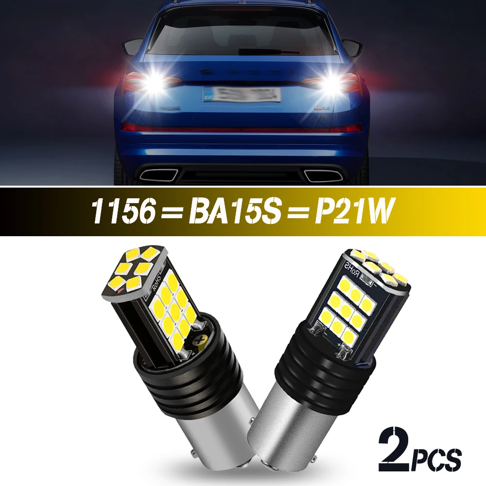 2pcs P21W 1156 7506 BA15S R5W R10W LED Reverse Light Back Up Lamp White Rear Fog Bulb 12v For Suzuki Grand Vitara Swift Samurai
