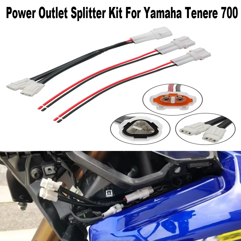 

For Yamaha Tenere 700 Super Tenere Motorcycle Power Outlet Splitter Kit Conector USB Charger Cable Set With Port Splitter Kit