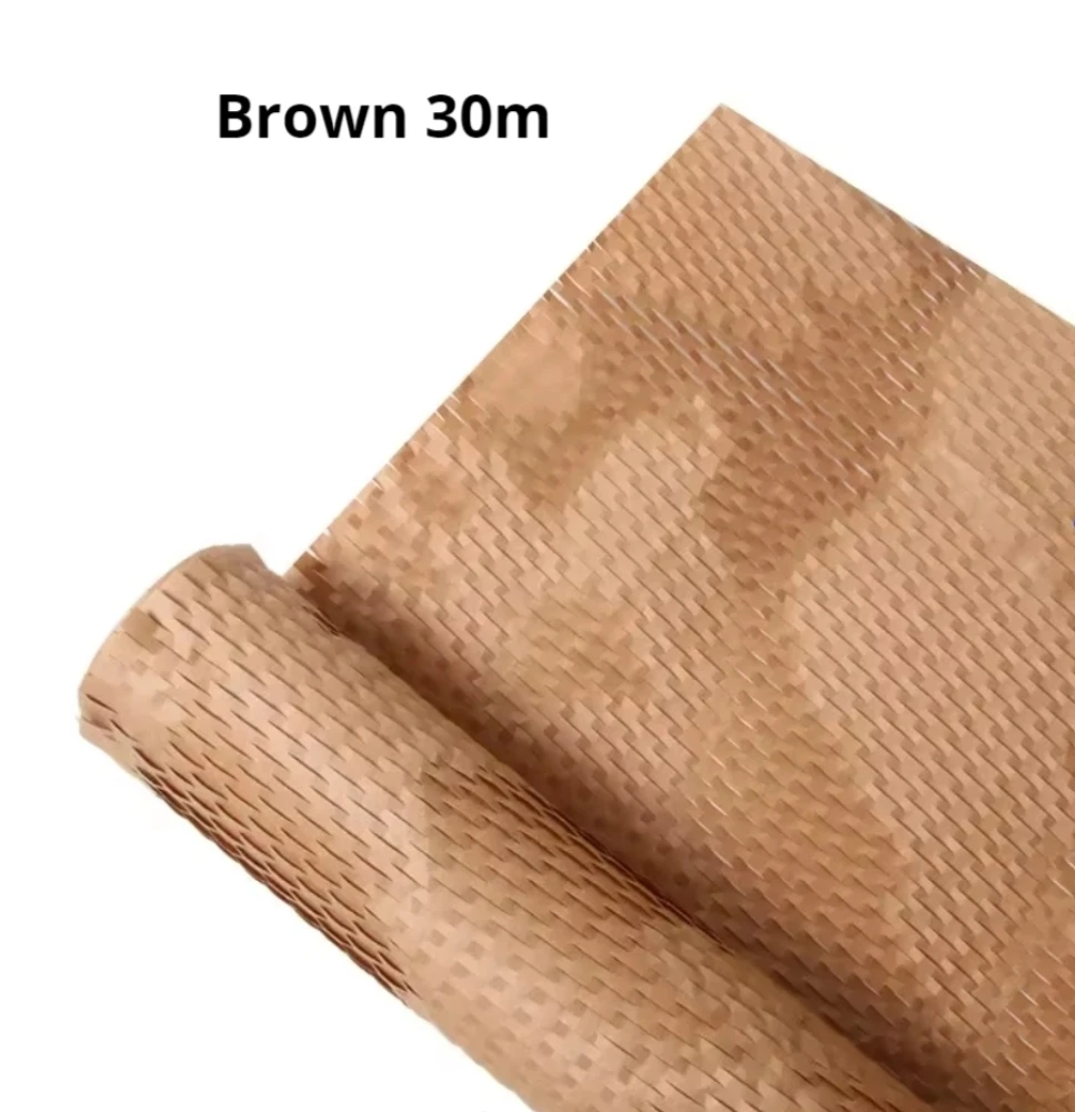 30m Brown Honeycomb Paper Roll Natural Kraft Paper Wrapping Paper for Art Crafts Gift Packaging Etc