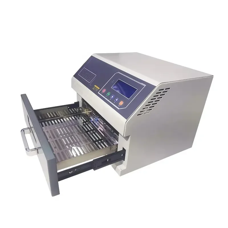 ZB2015HL Small Drawer Type Reflow Soldering Machine 800W Desktop Reflow Oven Hot Air Heating 20x15cm for Pcb