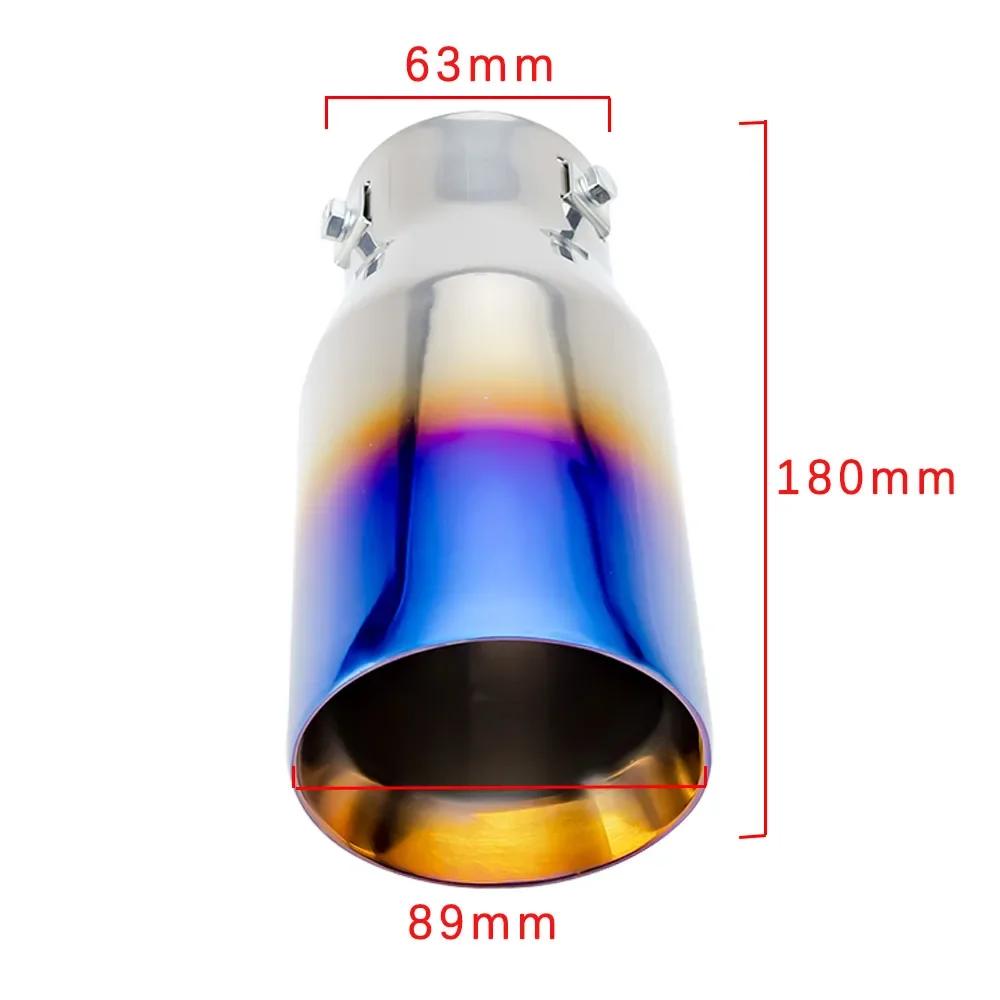 

Stainless Steel Car Exhaust Tip Interface 63mm Round Outlet 89mm Auto Muffler Tail Pipe Nozzle Modified Car Parts