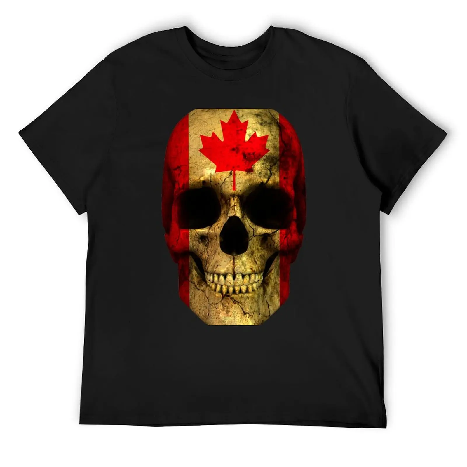 

Skull with Canada Flag Skeleton Canadian Roots T-Shirt blue archive graphic shirts sweat fitted t shirts for men