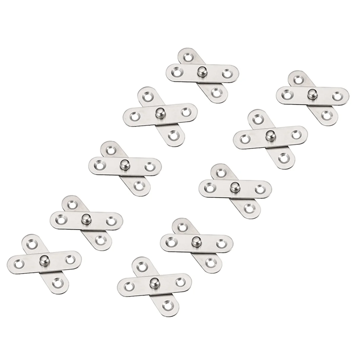 ABNH 10PCS 창고 도어 경첩 주방 캐비닛 숨겨진 360도 회전 피벗 스테인레스 스틸 회전 회전 가능 57x16mm