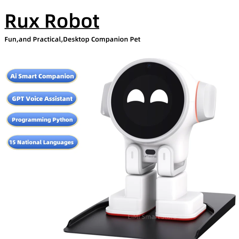 Original Letianpai Rux Robot Smart Companion Electron Ai Intelligent Automation Robot GPT Voice Fun Desktop Pet ai Robots White