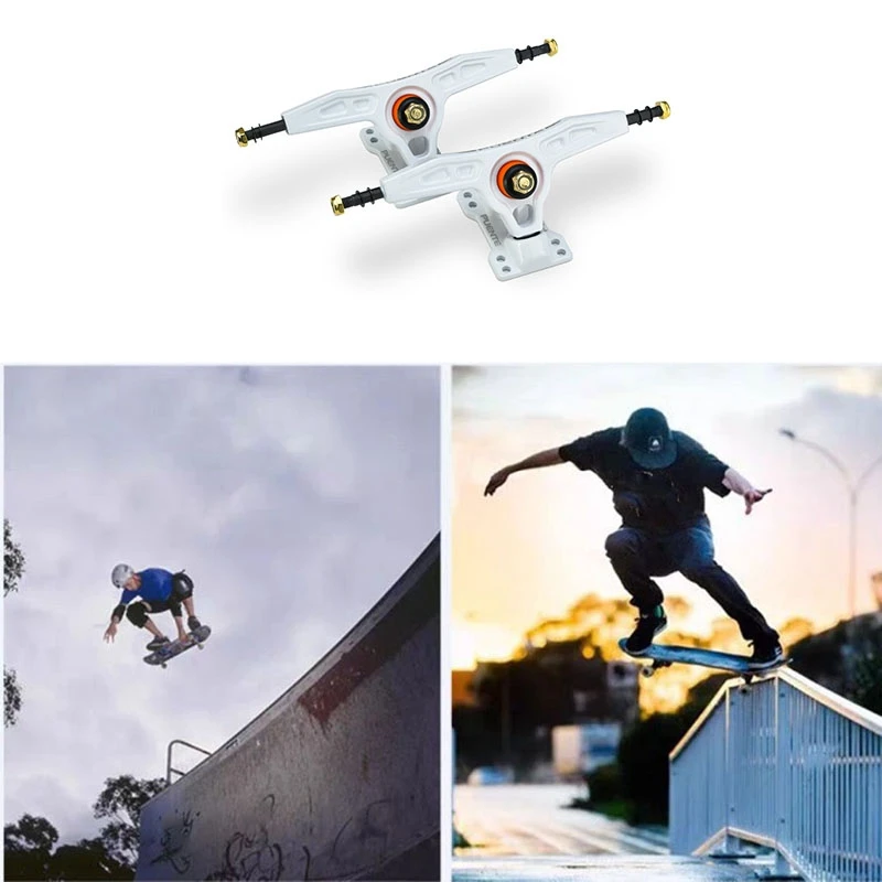 PUENTE Longboard Trucks Skateboard Bridge Professional 7 بوصة دعامة منزلق أجزاء لوح التزلج جسر لوح الرقص، أسود 1