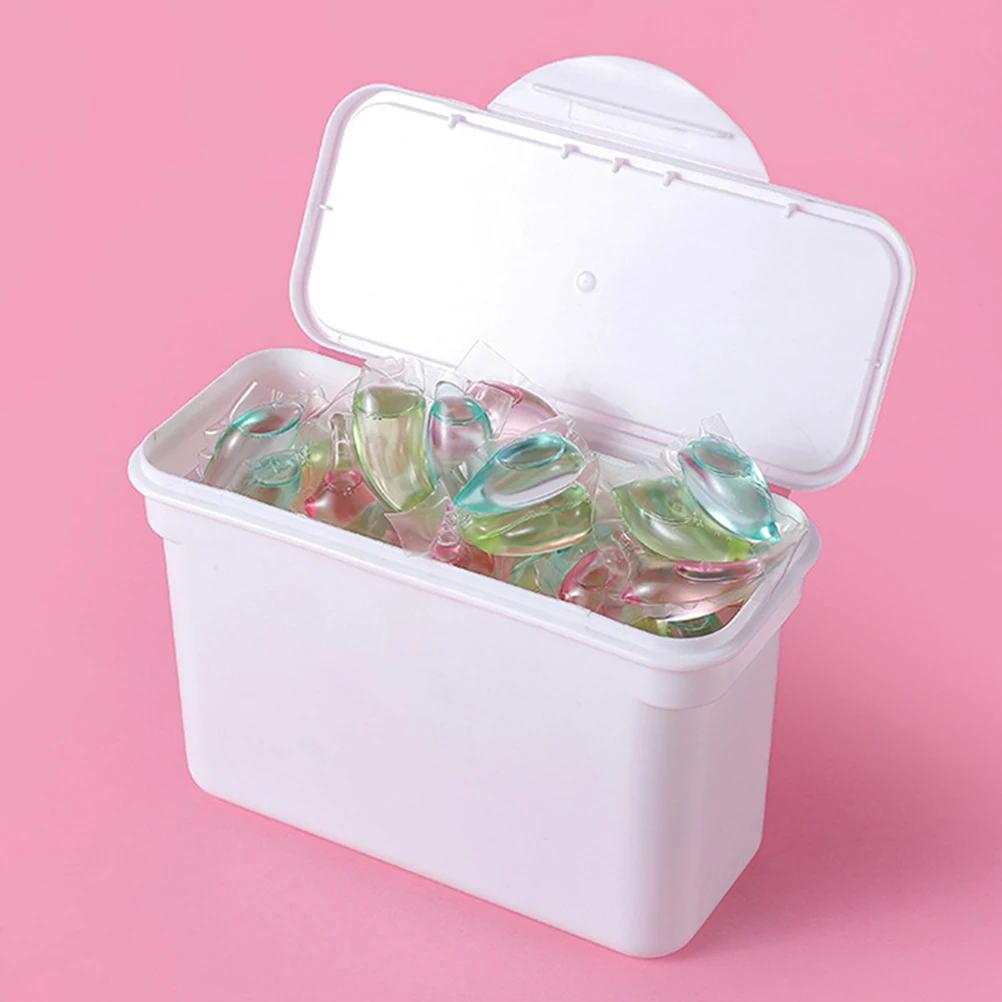 

4 Pcs White Laundry Storage Box High Capacity Compact Powder ganizer for Travel Apartment Dorm Multi Functional