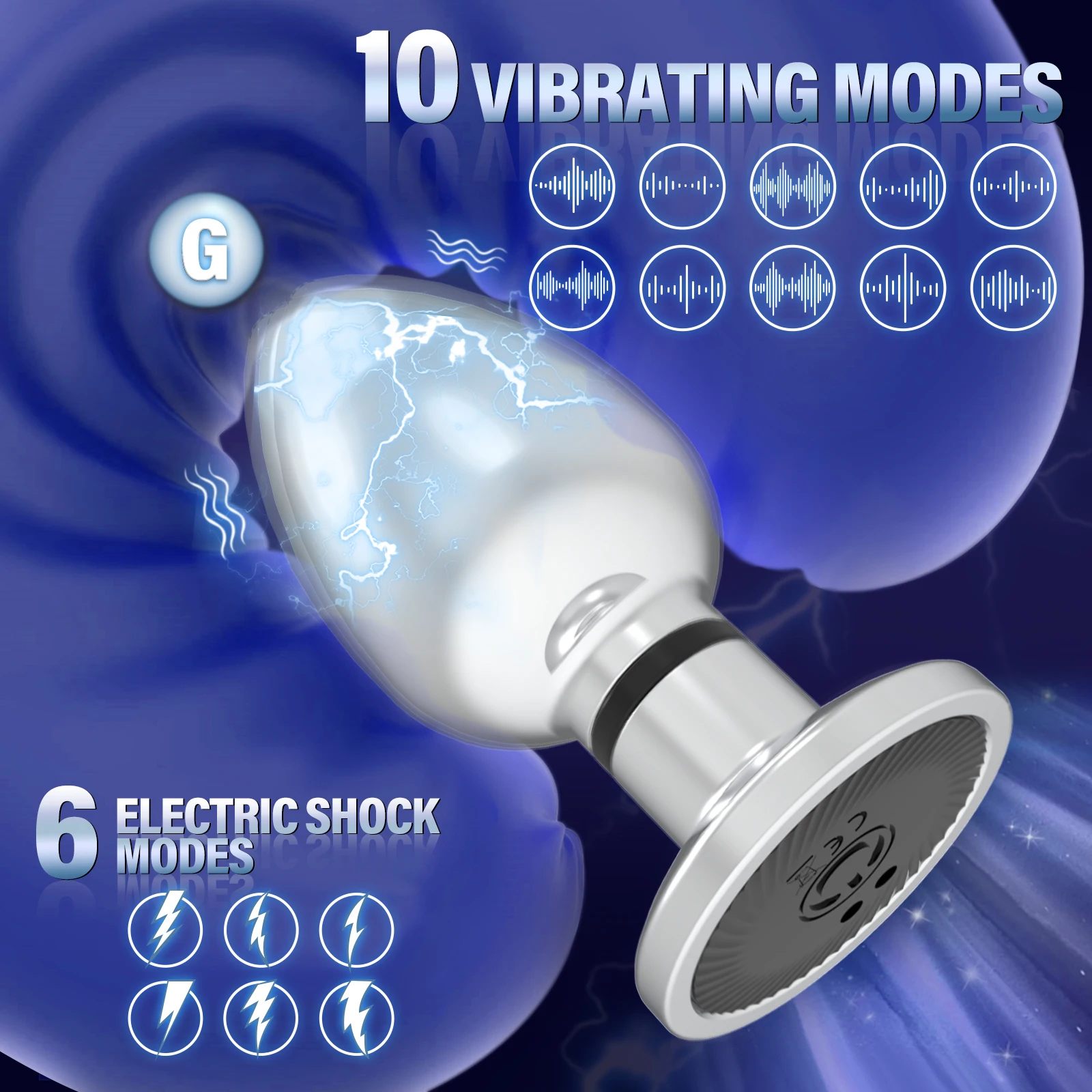 Electric Shock Anal Plug BDSM Metal Vaginal Massager Wireless Remote Control Vibrator Adult Supplies Sex Toys for Men Women image 2