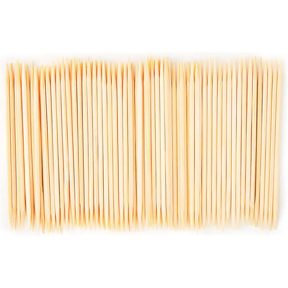 

Bamboo Toothpicks for Teeth Cleaning, Appetizer, Olive, Barbecue, Fruit, Double-Points Wooden Toothpick. 600 Count