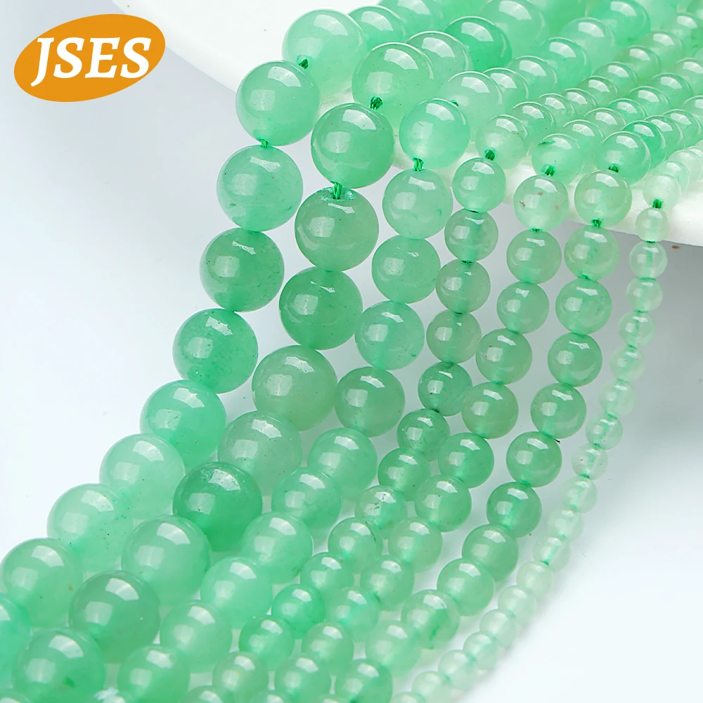 A++ Natural Green Aventurine Loose Spacer Beads Jewelry Making DIY Bracelets Necklace Earrings Accessories Charms 4 6 8 10 12mm