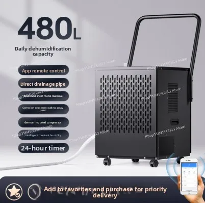 480 PPD Commercial Dehumidifiers with Pump and Hose, Crawl Space Basement Dehumidifier, Industry Water Damage Unit, Comp