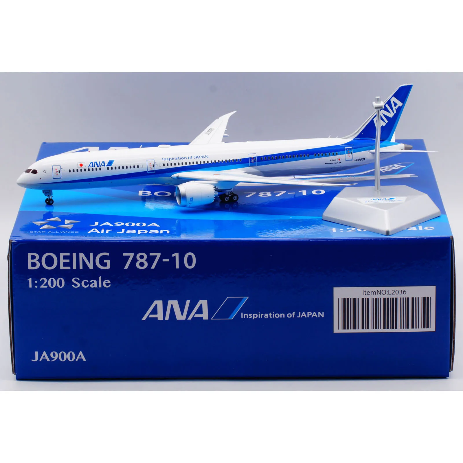 

L2036 Alloy Collectible Plane Gift SQ Wings 1:200 All Nippon Airways ANA Boeing B787-10 Diecast Aircraft Jet Model JA900A