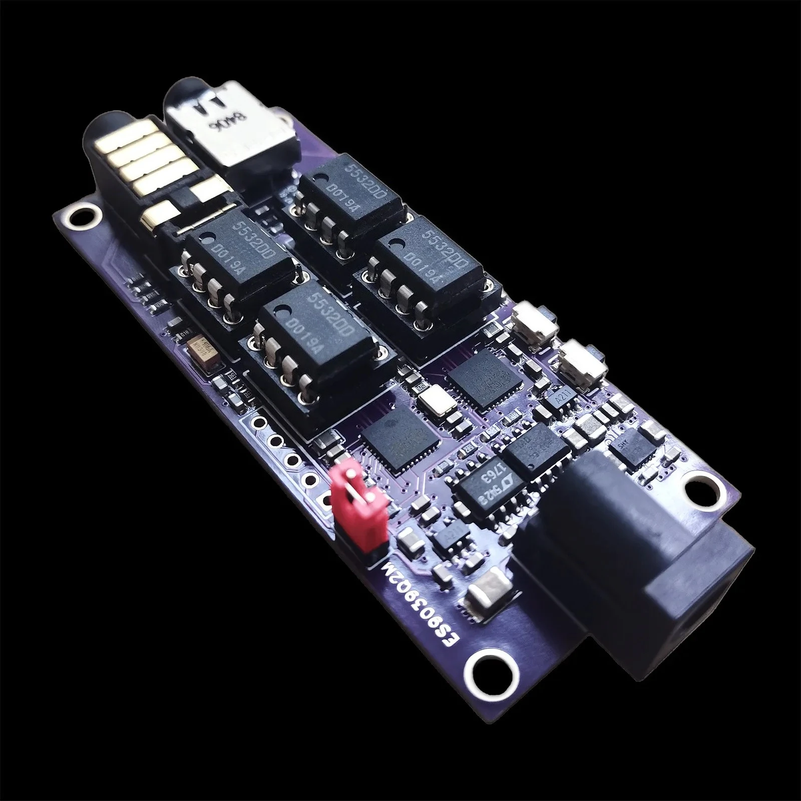Dual ES9039Q2M decoder board I2S input, asynchronous USB module can be used with  Italian interface