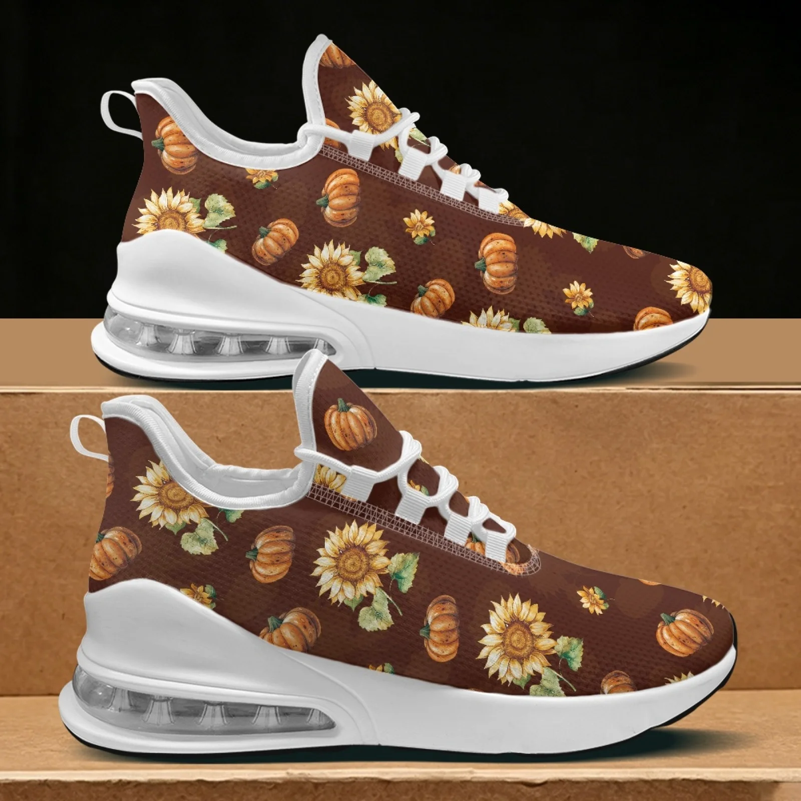 PENSTROLL Sunflower Pumpkin Summer Nurse Snakers for Women Walking Casual, Lightweight Women's Sneakers