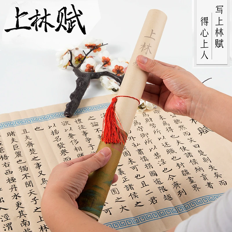 Shanglin Fu 5M Long Scroll Sima Xiangru Character Posters Xuan Paper Brushes Handwritten Running Script Calligraphy Art Supplies