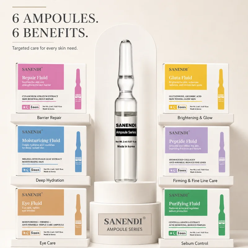 SANENDI Peptide Ampoule Series GSHI Moisturizing Liquid Solution For Eyes Face Care Purifying Serum Korean Skin Care 5/20vials