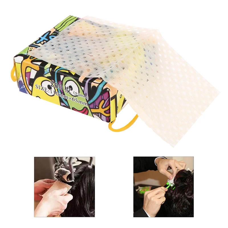 أوراق بيرم مقاومة للحرارة للشعر ، بكرة الشعر ، أداة تصفيف الشعر ، ورق للمعصم فائق النحافة ، بيرم صالون ، 200 ورقة