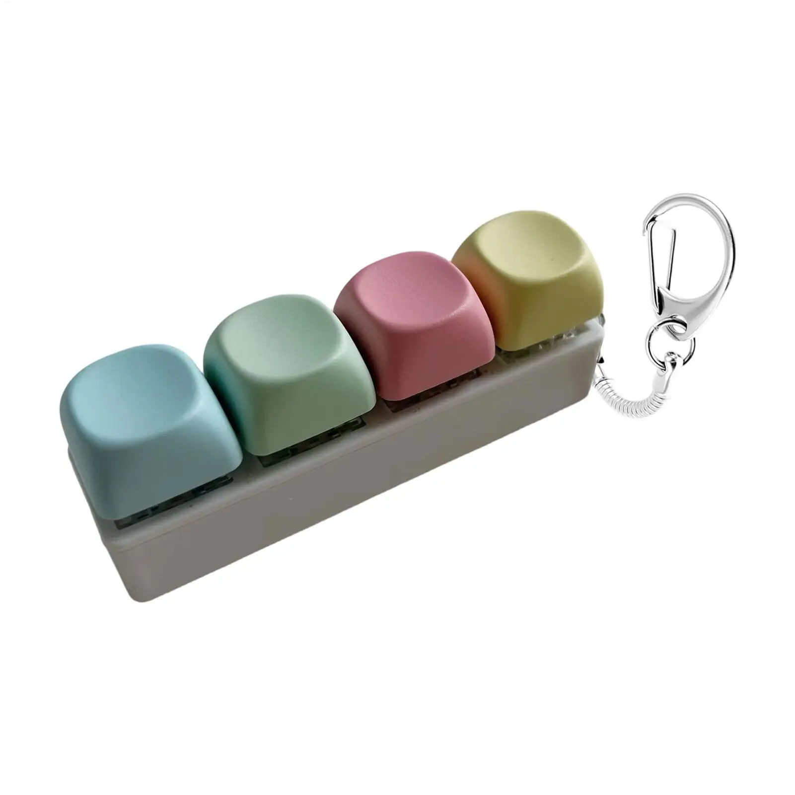 4-toetsen knop Keycap Fidget sleutelhanger toetsenbord Clicker speelgoed toetsenbord kubus speelgoed voor volwassen geschenken om de pastijd te verlichten