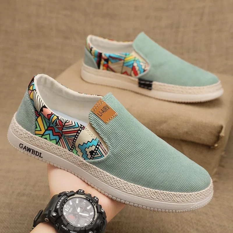 Flat Canvas Shoes for Man Fisherman Linen Cloth Loafers Summer Men's Sneaker New Style Shoes Running Sneakers Male Casual Shoes