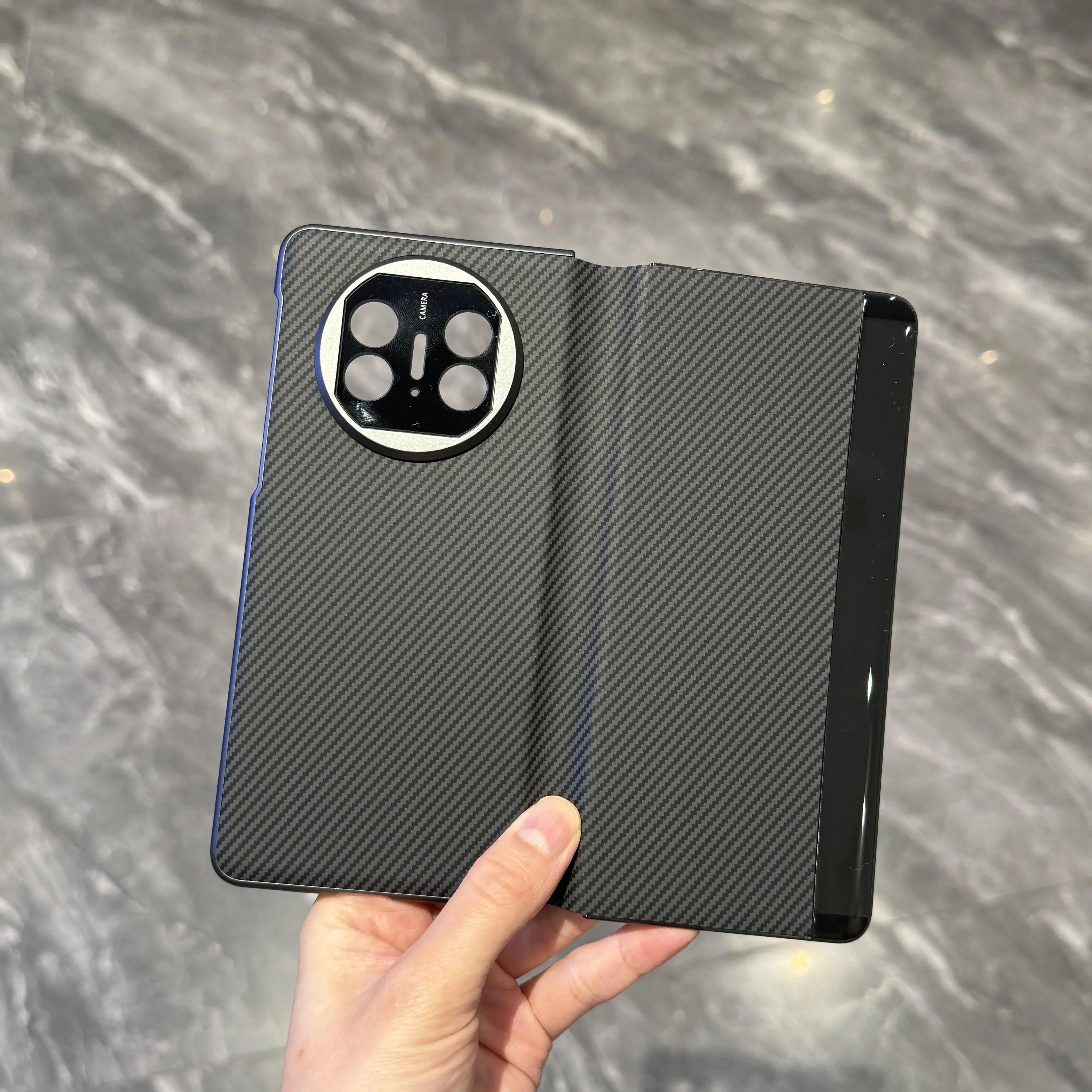 

For Huawei Mate X3 X5 Luxury Carbon Fiber Textured Flip Leather Case All Inclusive Anti Fall Anti Fingerprint Cover Accessories