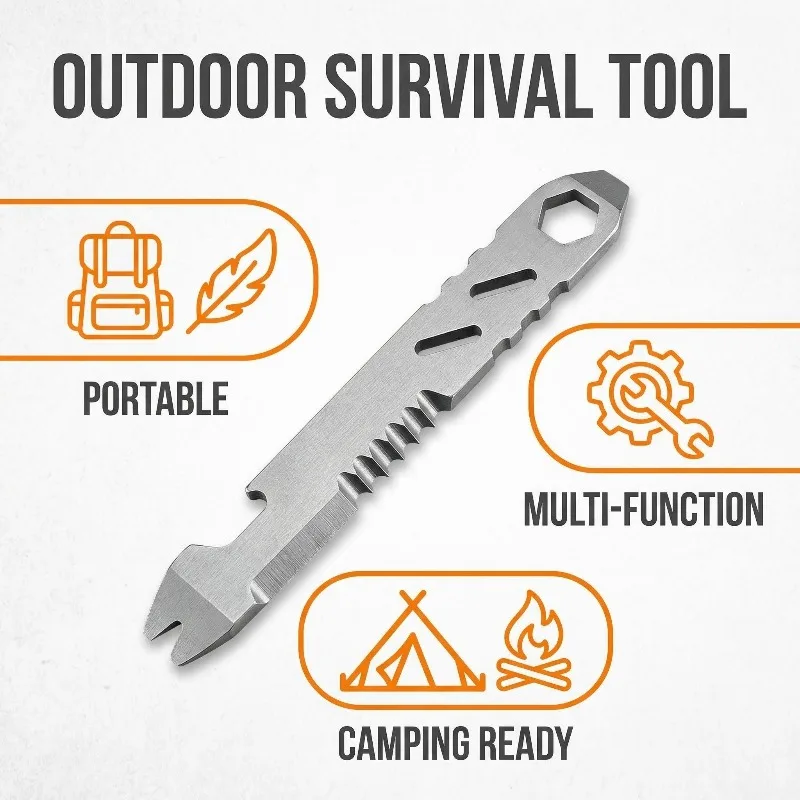 Mini Stainless Steel Multifunctional Pry Bar EDC Hex Wrench Bottle Opener Portable Outdoor Bicycle Repair Tool Emergency Tools