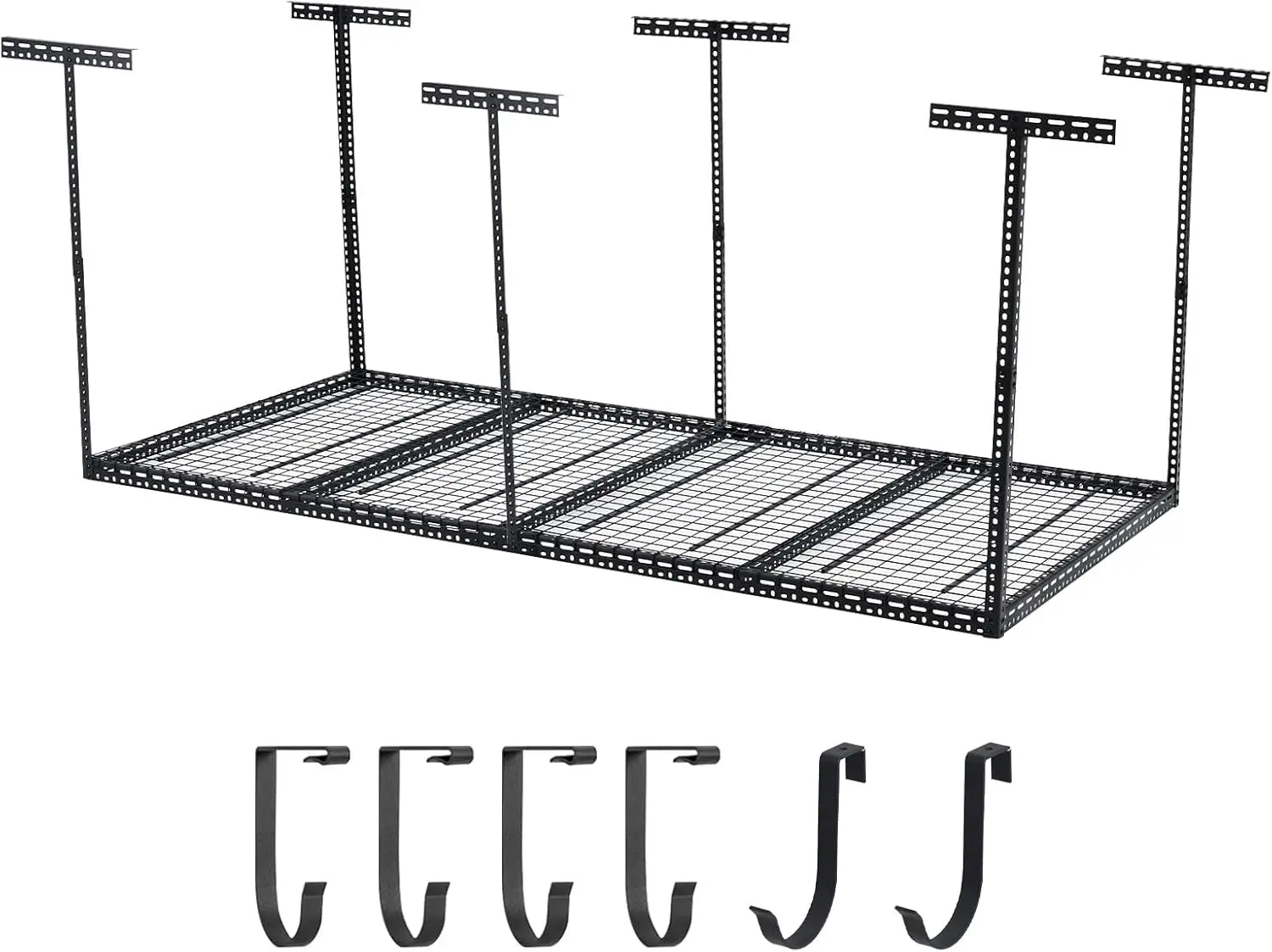 

Металлическая потолочная система хранения для гаража 4x6 футов, регулируемая по высоте, для организации пространства в гараже
