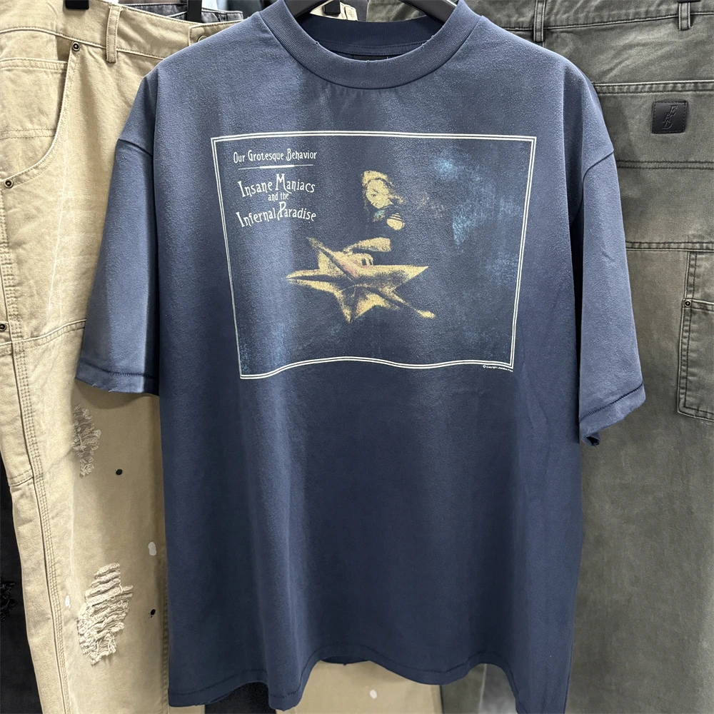 

Футболка Washed CACTUS PLANT FLEA MARKET SAINT CPFM для мужчин и женщин, лучшее качество, летние стильные топы 25ss, футболка