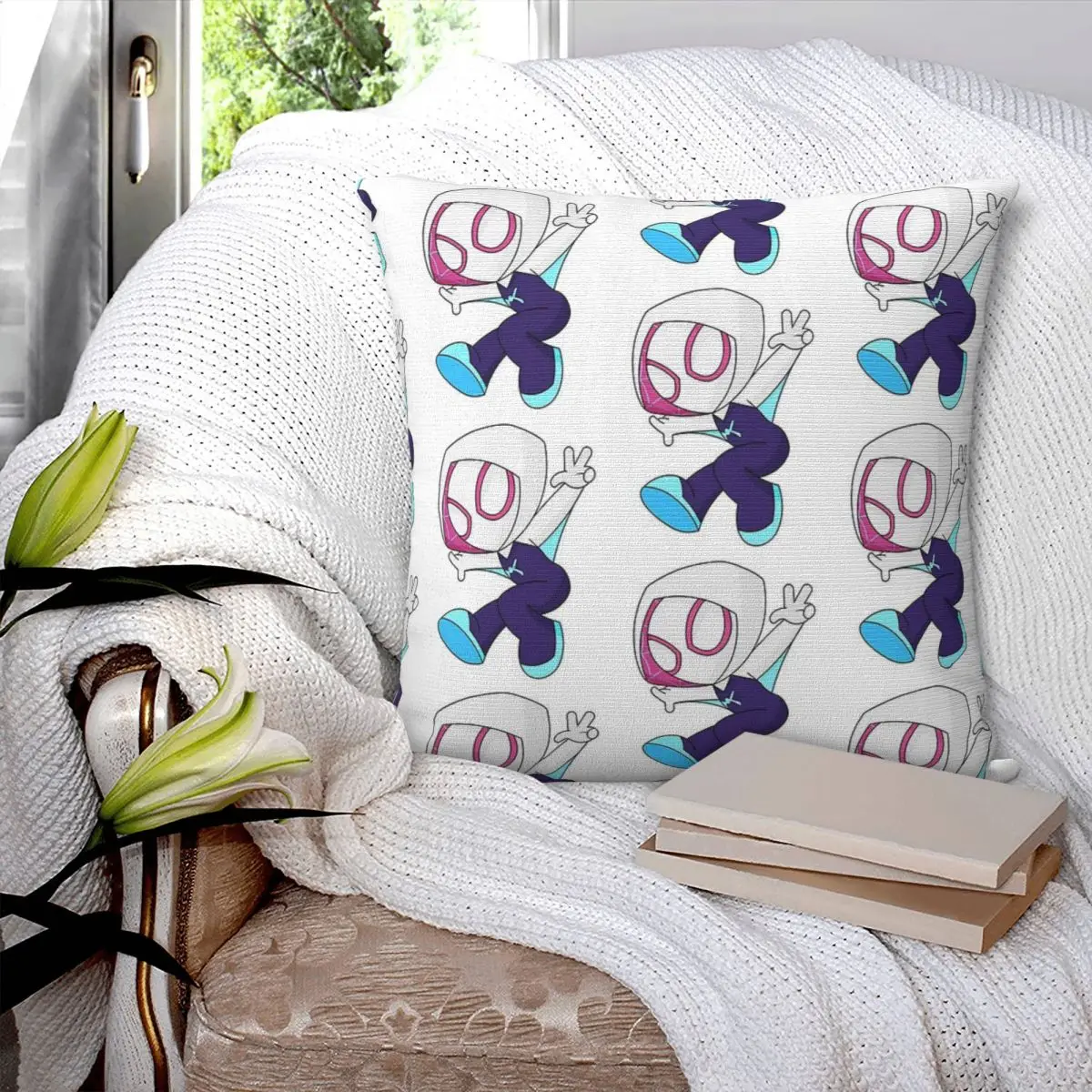 Ghost Spider Girl Square Pillowcase Polyester Pillow Cover Cushion Zip Decorative Comfort Throw Pillow For Home Living Room