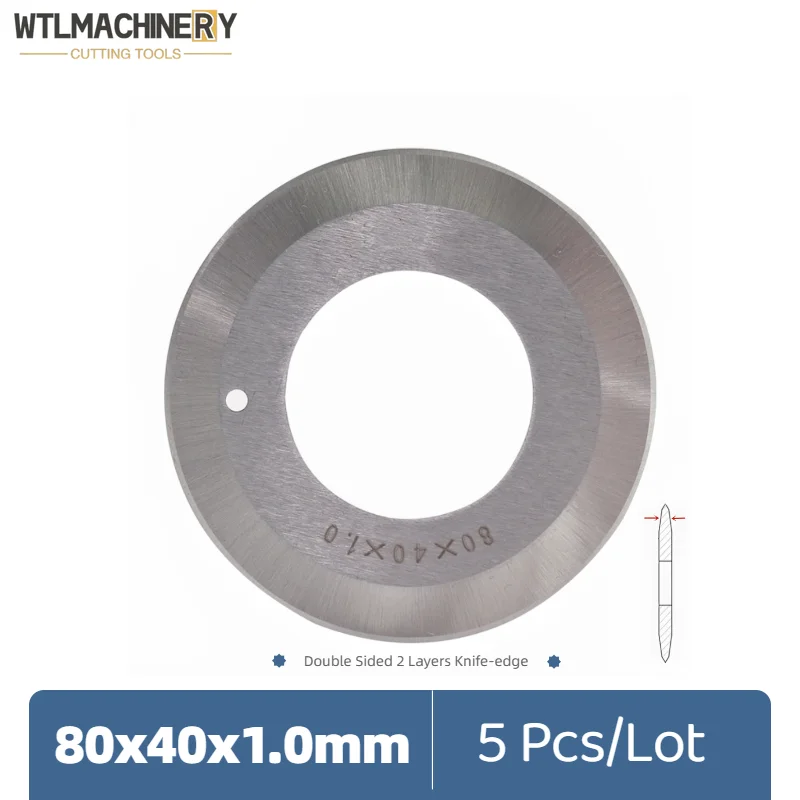 

5 Pcs Leather Slitting Round blade Double-sided Knife-Edge 80*40*1.0 Leather Cutting Machinery