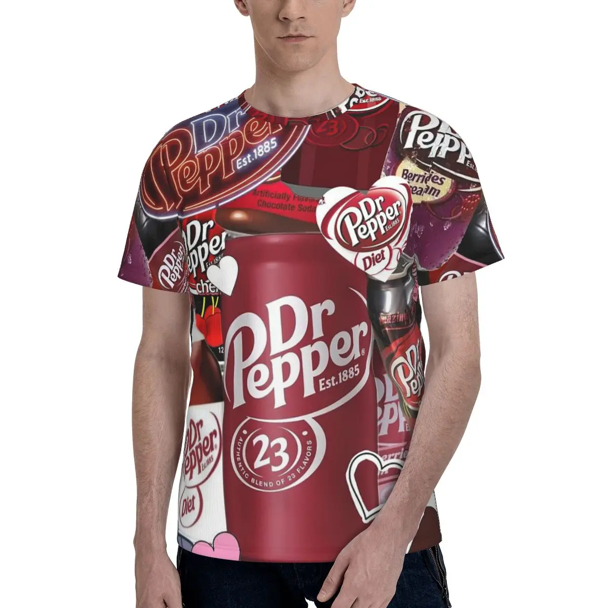 Dr Pepper T-Shirt for Men Cotton T Shirts Men's Short Sleeve O-Neck Summer Clothes Tops