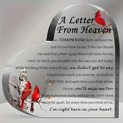1pc,Sympathy Gifts - A Letter from Heaven- Memorial Gift for Loss of Mother Father Husband Son, Acrylic Heart Keepsake,Remembran