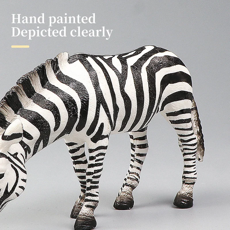 Afrykańska Dzikie Przyroda Świat Zebra Zwierzęta Zestaw Modeli - Edukacyjne Figurki Akcji Symulacyjne Zabawki dla Dzieci