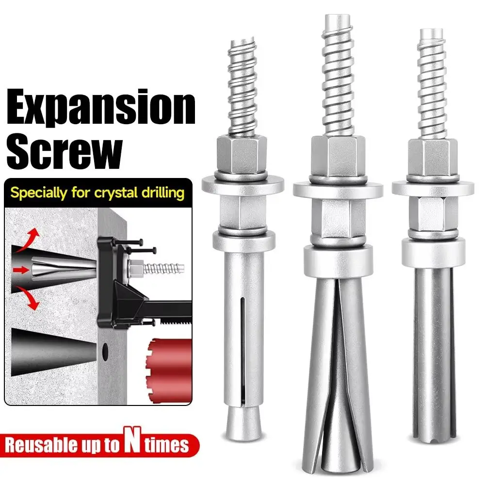 Heavy Duty Core Drill Expansion Bolt Detachable Repeated Use Reinforced Flange Nut Manganese Steel Fixing