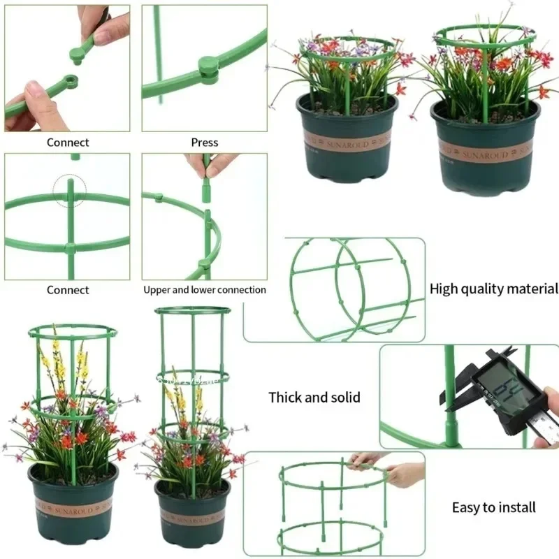 6-18sets Plant Support Pile Garden Semicircle Flower Cage Plant Grow Fixing Rod Vine Climbing Bracket Stake Holder Bonsai Tool