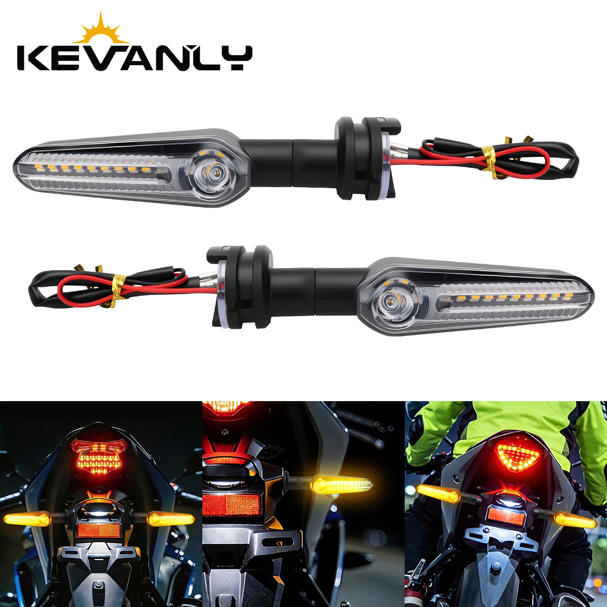 1/2Pairs Motorcycle Turn Signal Light Amber Sequential Flowing Blinker Light DRL Driving Lamp For YAMAHA / R1 R6 R125 R3