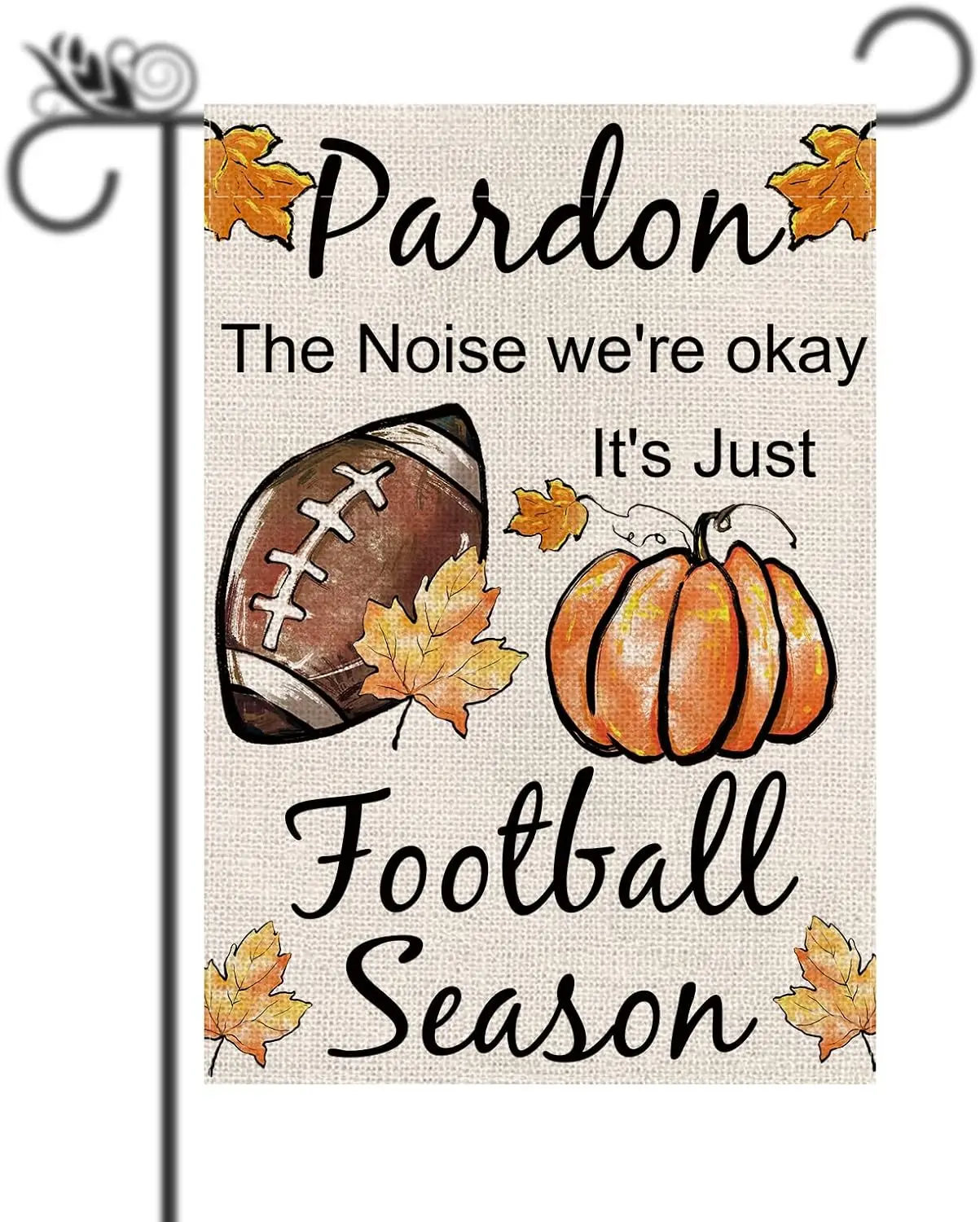 علم حديقة الخريف لكرة القدم والقرع إنه مجرد موسم كرة القدم أعلام الخريف الخيش العمودي أعلام ترحيب مزدوجة الجوانب S JHH