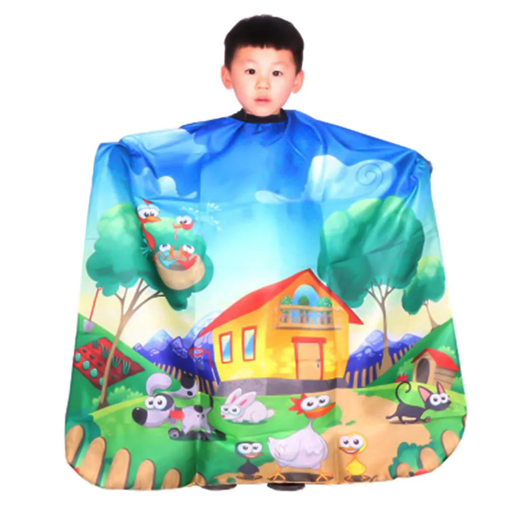 

2Pcs Hair Cutting Cape for Kids Children Cartoon Print Waterproof Salon Apron Professional Hairdressing Child Haircut Cape
