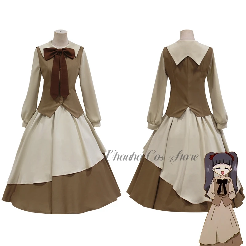 Anime Magic Card Captor Cardcaptor Sakura Tomoyo Daidoji Cosplay Costume Bow Coffee Color Dress Wig Accessory cosplay anime Suit