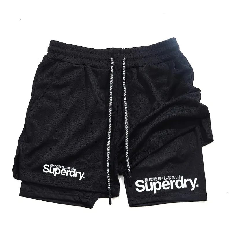 Summer hot selling men's boxing, fitness shorts, fitness running, 2-in-1 sports training, double-layer elasticity