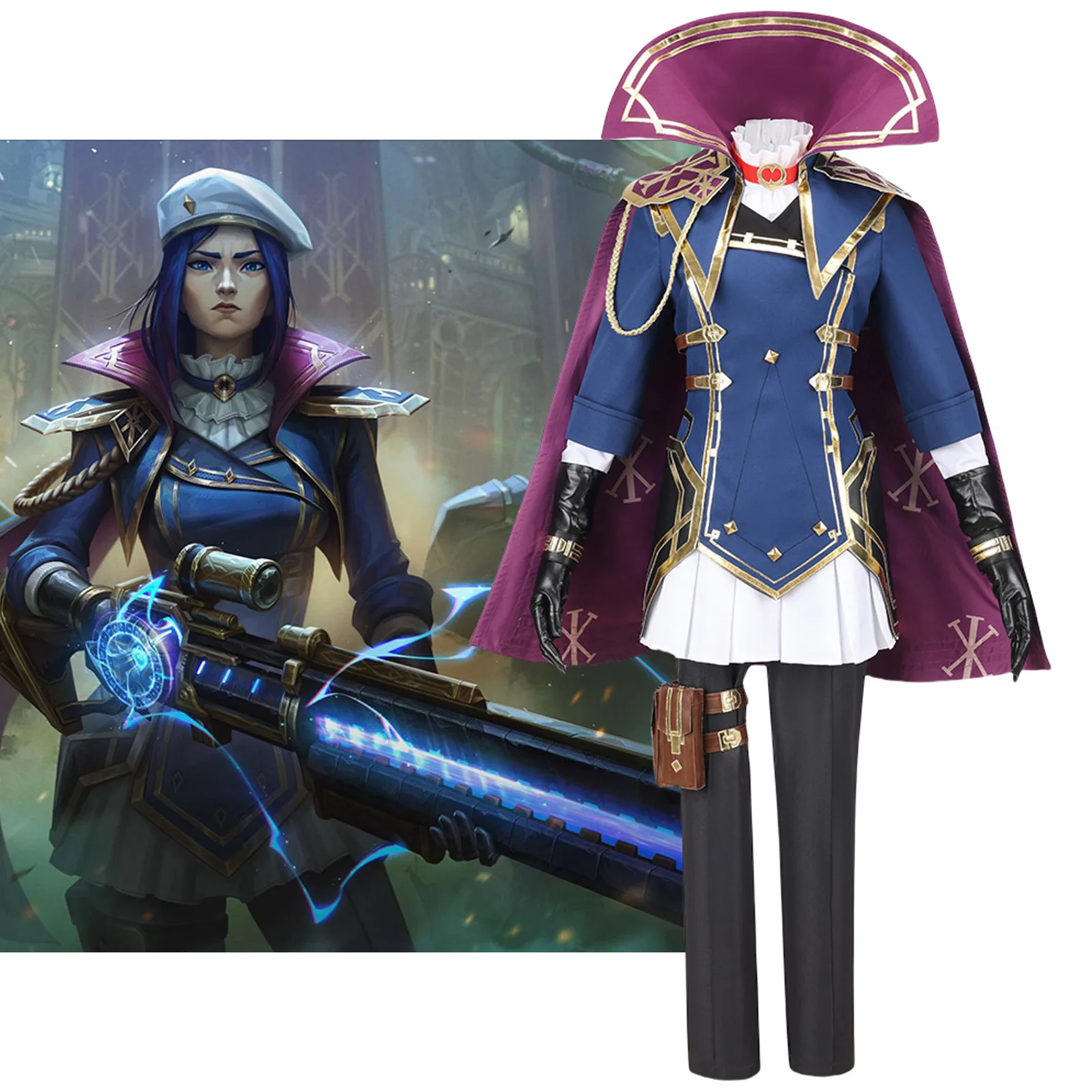 

Caitlyn Cosplay Costume Caitlyn Cosplay Caitlyn Kiramman Cosplay Costume Halloween Outfit for Womens Adults