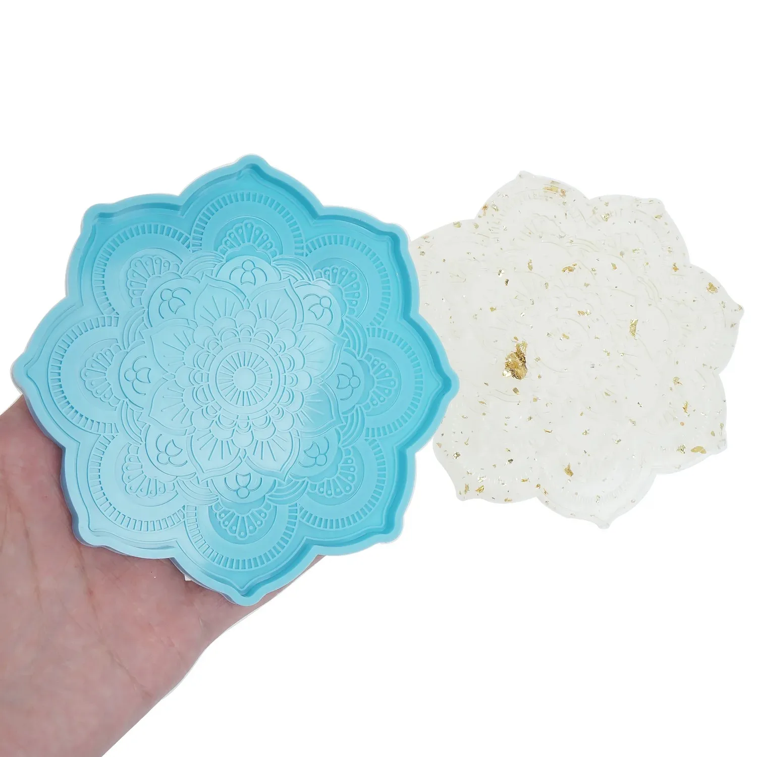 

1 PC Mandala Coaster Silicone Mould Epoxy Resin Mandala Coaster Mold 10386650