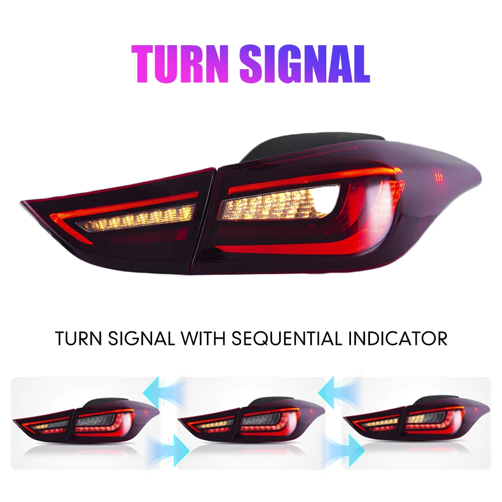 Car Tail Light Assembly For Hyundai Elantra 2011-2016 Brake Light With Turning Signal Light Car led Tail light