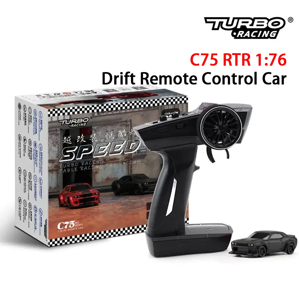 توربو سباق C75 RTR 1/76 الانجراف سيارة التحكم عن بعد لعبة المسار جديد ترقية مسطحة سيارة رياضية الكبار والأطفال لعبة هدية #1