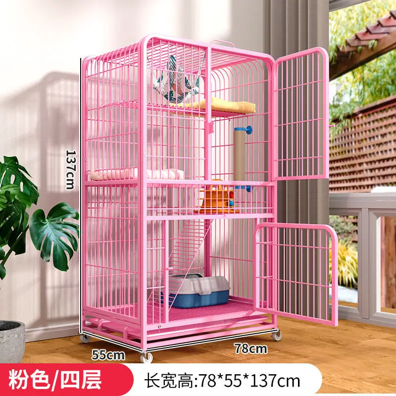 Pet Cage Cat Home Cat Villa Large Free Space Indoor Clearance with Toilet Small Cat House Cat House