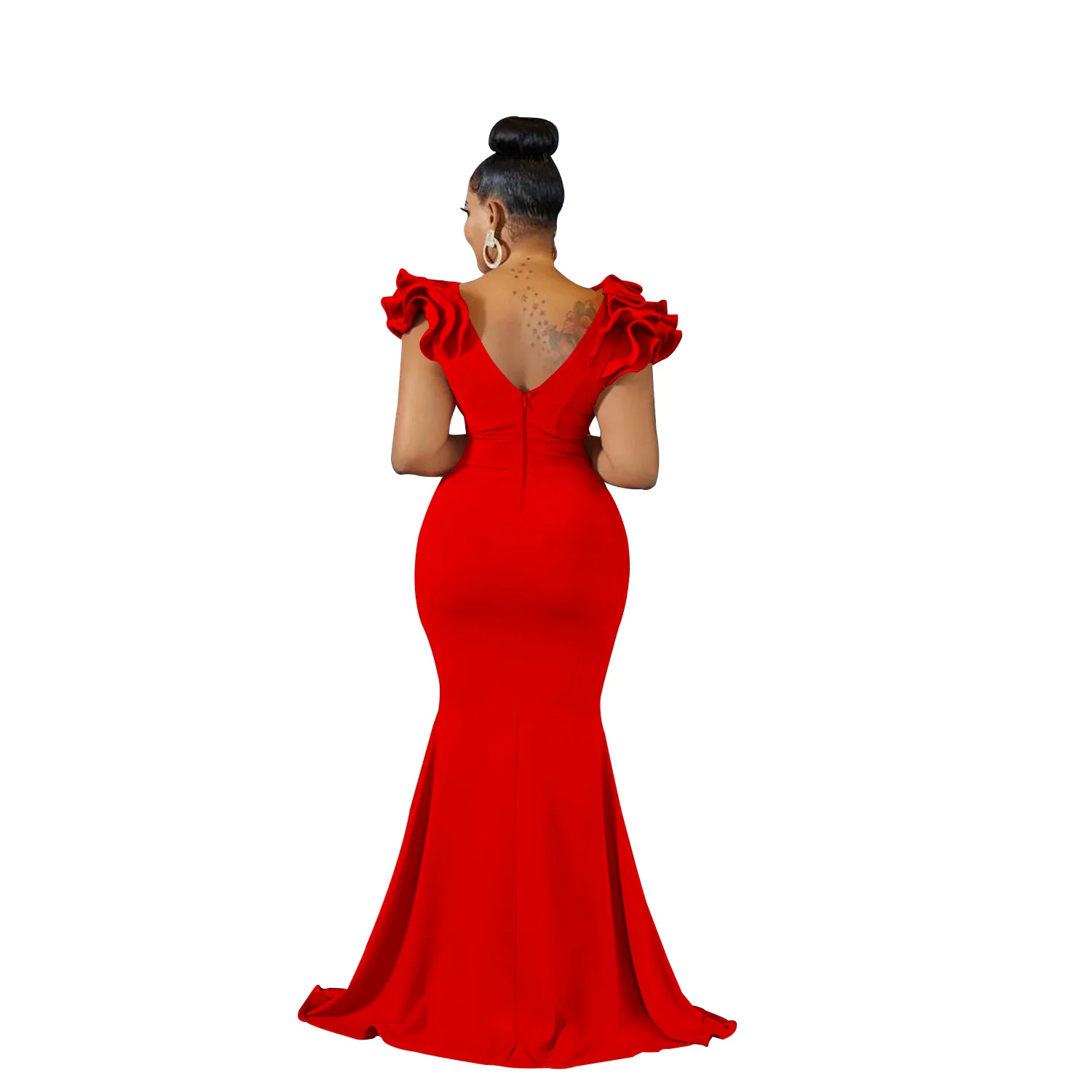 Elegant Sexy Lady Formal Dress Sleeveless Robe Female Girls Party Evening Vestidos Women Pack Hip Trumpet Mermaid Maxi Dresses